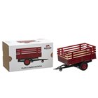 Remorque rouge basculante avec réhausse pour tracteur miniature en fer blanc 1:25 fabriquée en Europe