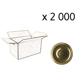Capsules twist-off dorées de 53 mm de diamètre par carton de 2 000